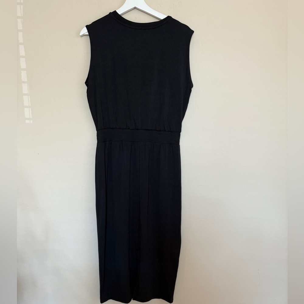 Athleta Santorini Lightweight Travel Cinch Work Dress Casual Black Small - Picture 8 of 10